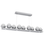 Cabochon Linear Chandelier - Classic Silver / Clear