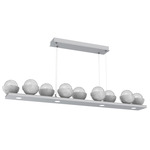 Cabochon Linear Chandelier - White Marble / Classic Silver / Clear