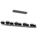 Cabochon Linear Chandelier - Black Marble / Graphite / Clear