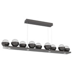 Cabochon Linear Chandelier - Graphite / Clear