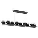 Cabochon Linear Chandelier - Black Marble / Matte Black / Clear