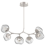 Luna Modern Branch Chandelier - Beige Silver / Clear Floret