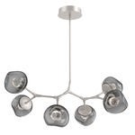 Luna Modern Branch Chandelier - Beige Silver / Smoke Floret