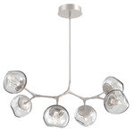 Luna Modern Branch Chandelier - Beige Silver / Clear Geo