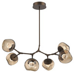 Luna Modern Branch Chandelier - Flat Bronze / Bronze Floret