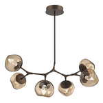 Luna Modern Branch Chandelier - Flat Bronze / Bronze Geo