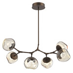 Luna Modern Branch Chandelier - Flat Bronze / Amber Zircon