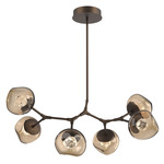 Luna Modern Branch Chandelier - Flat Bronze / Bronze Zircon