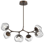 Luna Modern Branch Chandelier - Flat Bronze / Clear Zircon