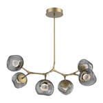 Luna Modern Branch Chandelier - Gilded Brass / Smoke Floret