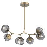 Luna Modern Branch Chandelier - Gilded Brass / Smoke Geo