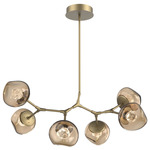 Luna Modern Branch Chandelier - Gilded Brass / Bronze Zircon