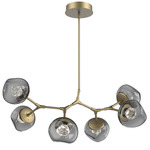 Luna Modern Branch Chandelier - Gilded Brass / Smoke Zircon