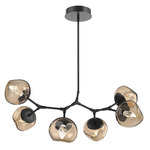 Luna Modern Branch Chandelier - Matte Black / Bronze Geo