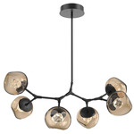 Luna Modern Branch Chandelier - Matte Black / Bronze Zircon