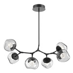 Luna Modern Branch Chandelier - Matte Black / Clear Zircon