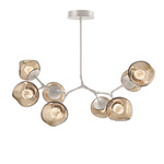 Luna Modern Branch Chandelier - Beige Silver / Bronze Floret