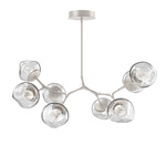 Luna Modern Branch Chandelier - Beige Silver / Clear Floret