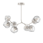 Luna Modern Branch Chandelier - Beige Silver / Clear Geo