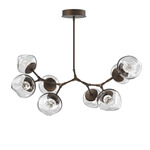 Luna Modern Branch Chandelier - Flat Bronze / Clear Floret