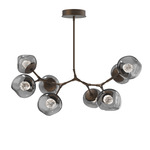 Luna Modern Branch Chandelier - Flat Bronze / Smoke Floret