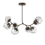 Luna Modern Branch Chandelier - Flat Bronze / Clear Geo