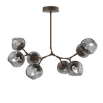 Luna Modern Branch Chandelier - Flat Bronze / Smoke Geo