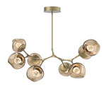 Luna Modern Branch Chandelier - Gilded Brass / Bronze Floret