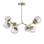 Luna Modern Branch Chandelier - Gilded Brass / Clear Geo