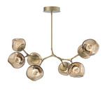 Luna Modern Branch Chandelier - Gilded Brass / Bronze Zircon