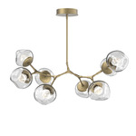 Luna Modern Branch Chandelier - Gilded Brass / Clear Zircon