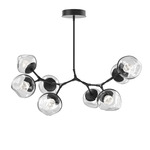 Luna Modern Branch Chandelier - Matte Black / Clear Zircon