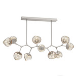 Luna Modern Branch Chandelier - Beige Silver / Amber Geo