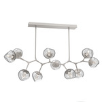 Luna Modern Branch Chandelier - Beige Silver / Clear Geo