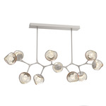 Luna Modern Branch Chandelier - Beige Silver / Amber Zircon