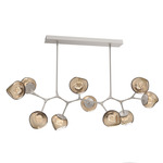 Luna Modern Branch Chandelier - Beige Silver / Bronze Zircon