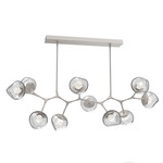 Luna Modern Branch Chandelier - Beige Silver / Clear Zircon