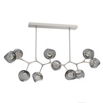 Luna Modern Branch Chandelier - Beige Silver / Smoke Zircon