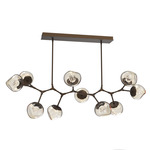 Luna Modern Branch Chandelier - Flat Bronze / Amber Floret