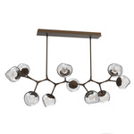 Luna Modern Branch Chandelier - Flat Bronze / Clear Floret