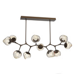 Luna Modern Branch Chandelier - Flat Bronze / Amber Zircon