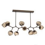 Luna Modern Branch Chandelier - Flat Bronze / Bronze Zircon