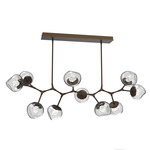 Luna Modern Branch Chandelier - Flat Bronze / Clear Zircon