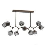 Luna Modern Branch Chandelier - Flat Bronze / Smoke Zircon