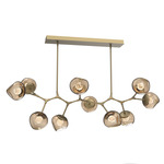 Luna Modern Branch Chandelier - Gilded Brass / Bronze Floret