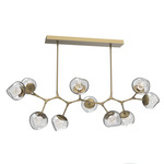 Luna Modern Branch Chandelier - Gilded Brass / Clear Floret