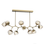 Luna Modern Branch Chandelier - Gilded Brass / Amber Zircon