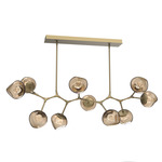 Luna Modern Branch Chandelier - Gilded Brass / Bronze Zircon