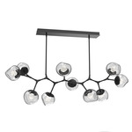 Luna Modern Branch Chandelier - Matte Black / Clear Zircon