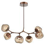 Luna Modern Branch Chandelier - Burnished Bronze / Bronze Floret